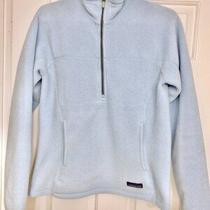 ✨ Patagonia Light Blue Long Sleeve Stretchy Fleece Kangaroo Zippered Pullover M✨